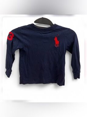 Polo by Ralph Lauren Navy Long-Sleeve Tee with Red Pony